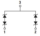 Block Diagram - Littelfuse AQ24COME-02HTG Bidirectional TVS Diode Block Diagram - Littelfuse AQ24COME-02HTG Bidirectional TVS Diode
